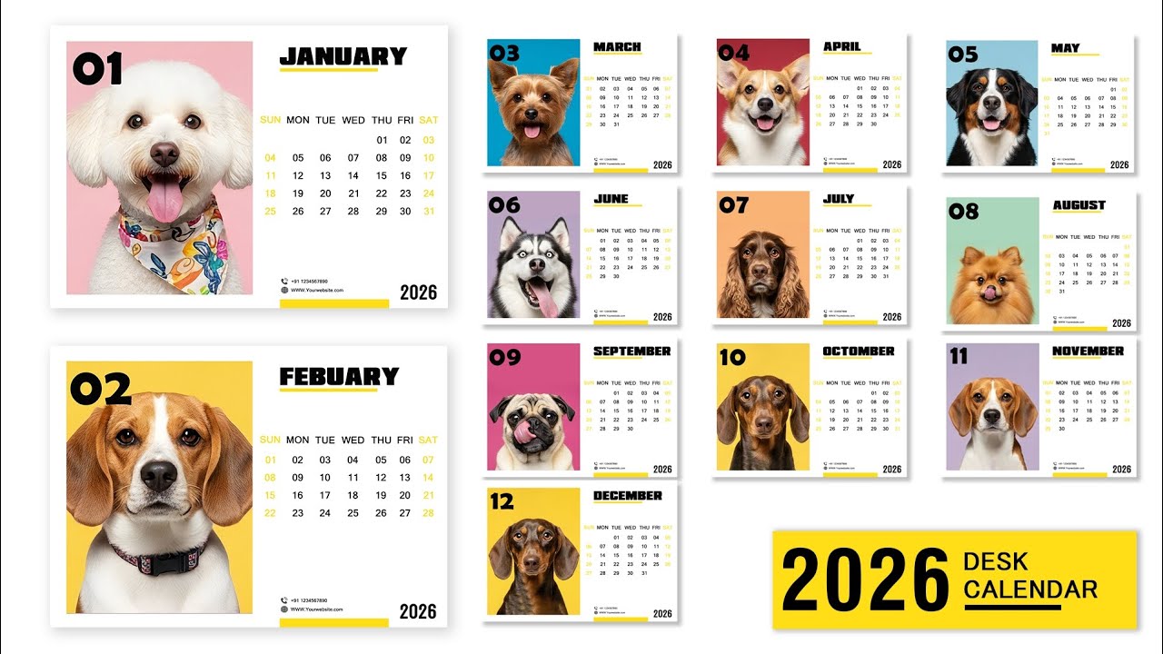 2026 Desk Calendar Design 