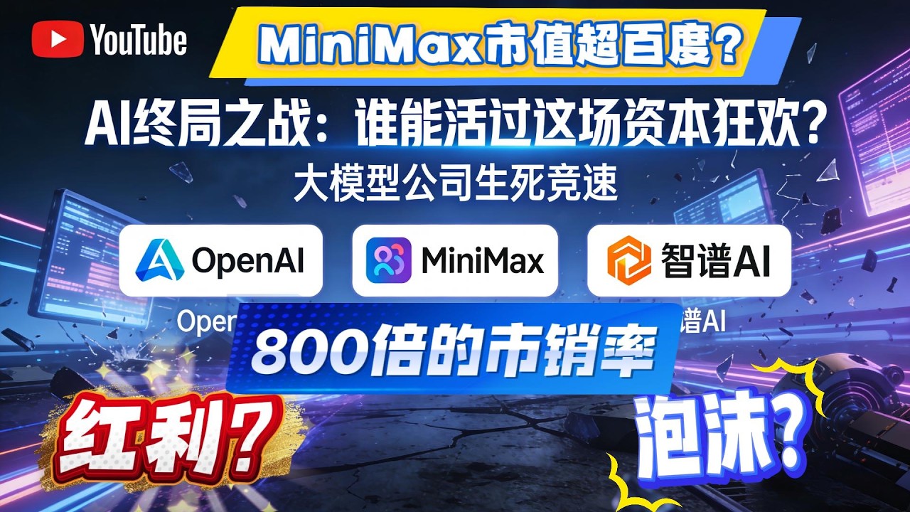 MiniMax市值超百度！AI企业天价估值：时代红利还是资本泡沫？全网激辩背后的真相与终局|openAI|MiniMax