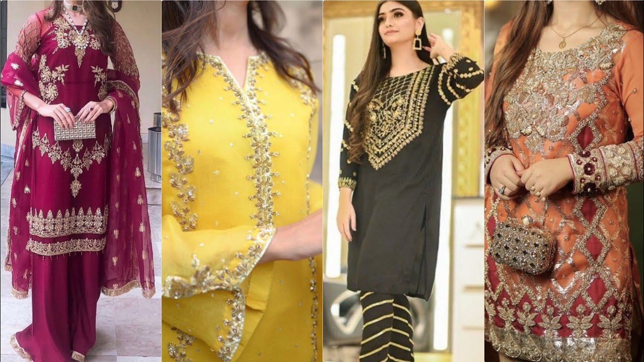 #Luxurious Partywear trouser suits with amazing gold Embroideries, Latest #dressdesigns for weddings