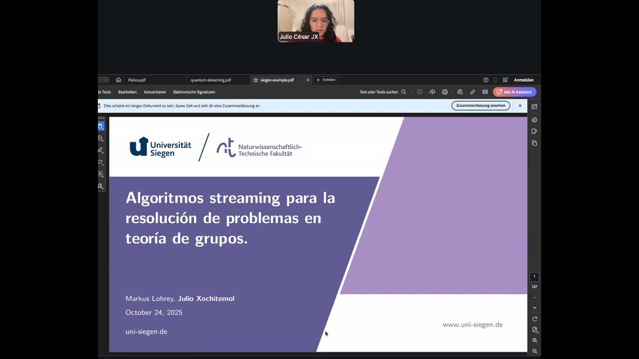 Algoritmos streaming para la resolución de problemas en teoría de grupos