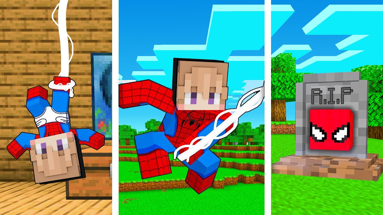 DARI BAYI LEMAH HINGGA MENJADI SPIDERMAN TERKUAT DAN MATI DI MINECRAFT!!