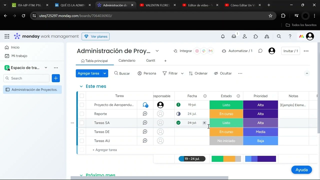 Software de administraci&oacute;n de Proyectos.