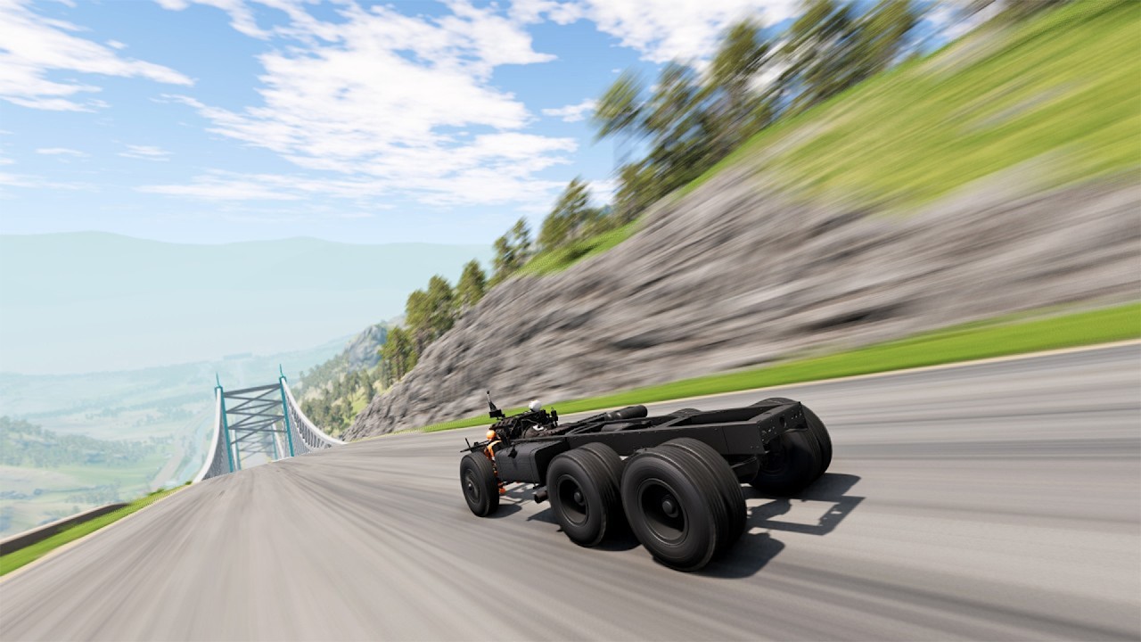 Full Throttle INSANE Long Downhill lane | BeamNG drive Realistic Crashes & Speed Test #37