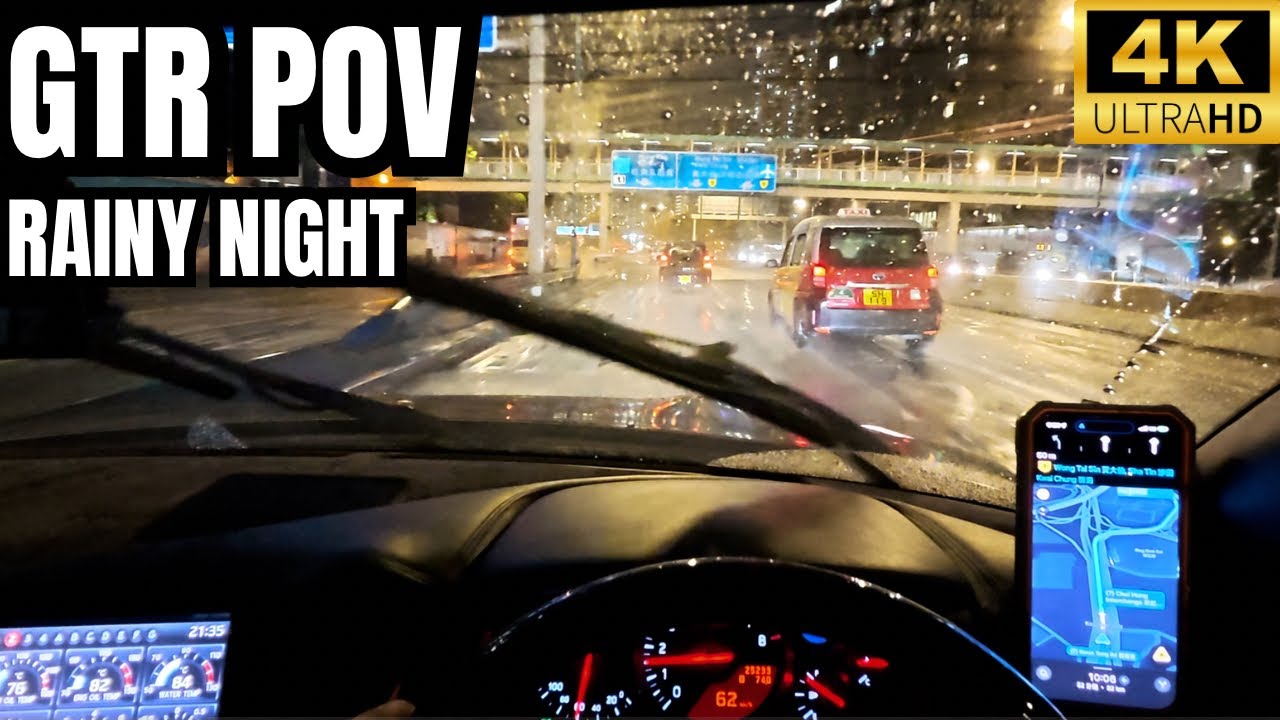 Nissan GTR R35 | Rainy night POV drive | Exhaust | 4K HDR 