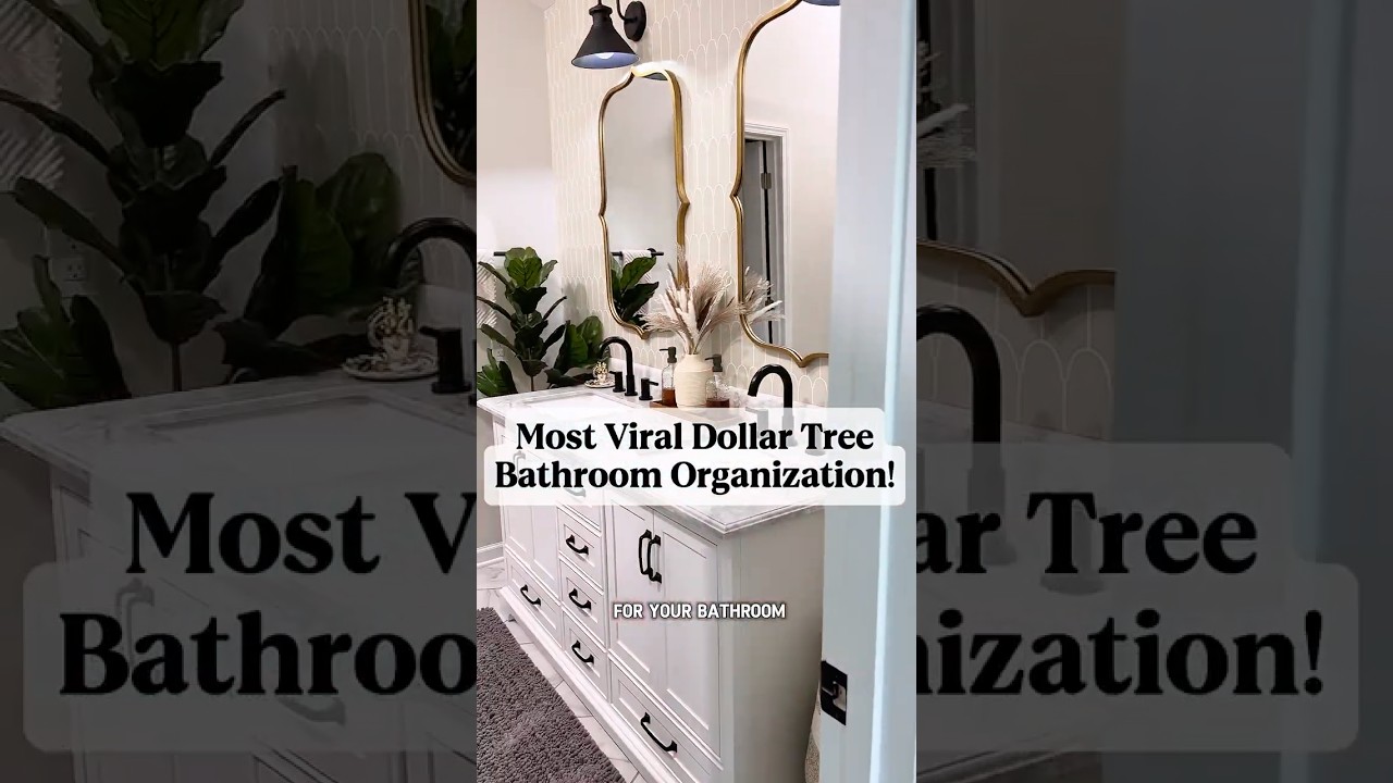 🤯My MOST VIRAL ✨Dollar Tree BATHROOM✨Organization HACKS all in one video!!#organization #dollartree