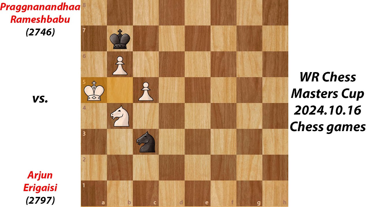 Praggnanandhaa Rameshbabu vs. Arjun Erigaisi | WR Chess Masters Cup 2024.10.16 | Chess games