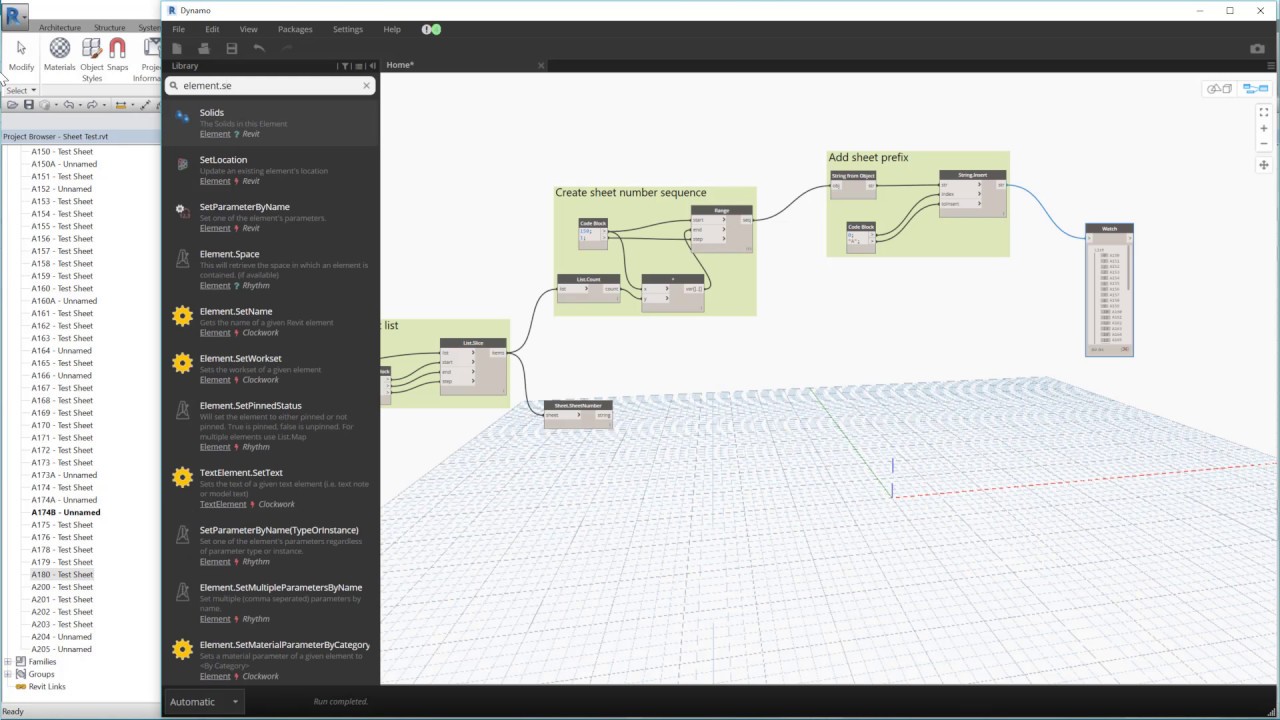Перенумерация листов Revit с помощью Dynamo