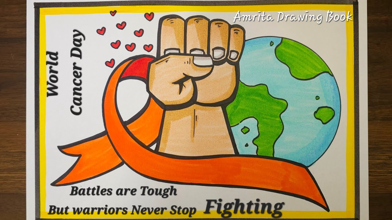 World Cancer Day Poster Drawing | Cancer Awareness Drawing | World Cancer Day Poster | Easy Poster