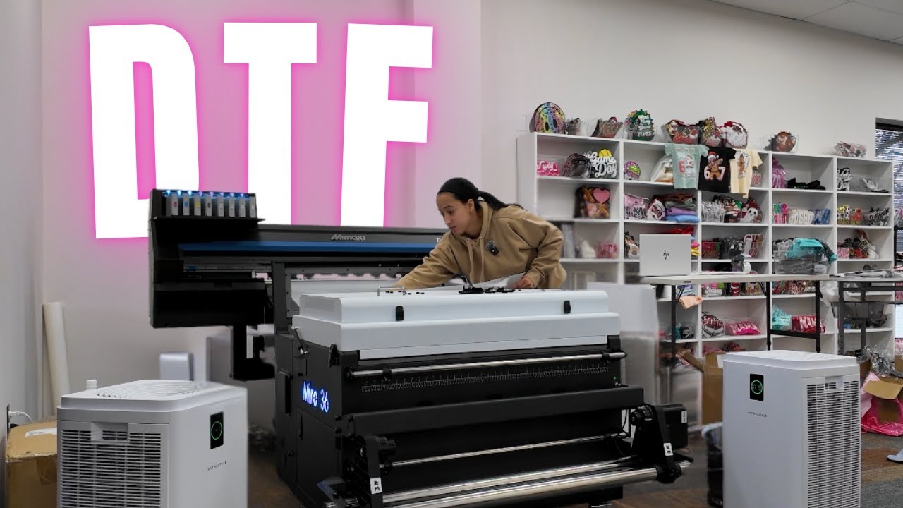 I GOT A DTF PRINTER!! Printing a Wholesale Order & learning Mimaki TXF300 & Miro36