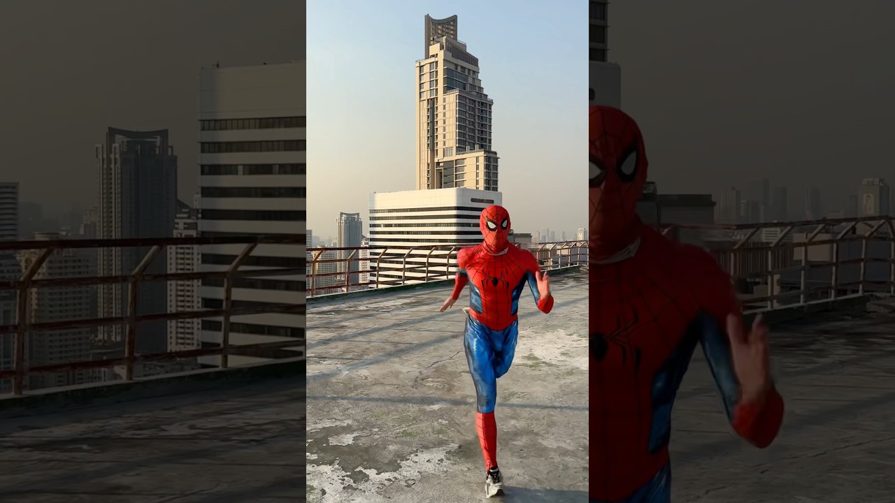 Spider-Man to the rescue😱#spiderman