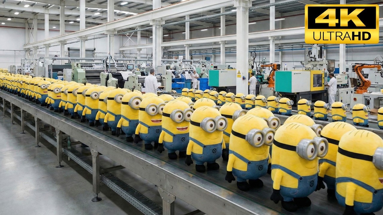 Inside the World's Largest MINIONS Factory: From Yellow Fabric to Banana Chaos - Full Process 🍌