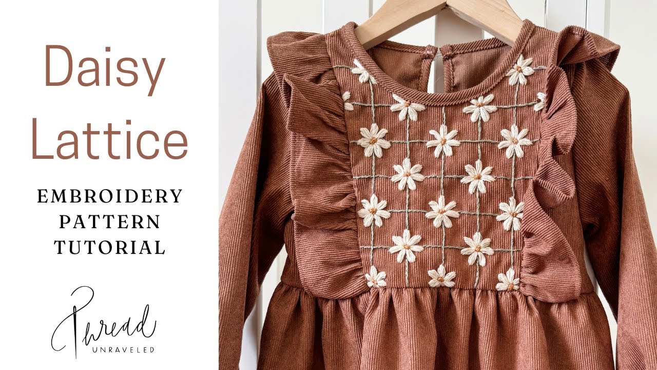 Daisy Lattice Embroidery Pattern Class Tutorial by Thread Unraveled
