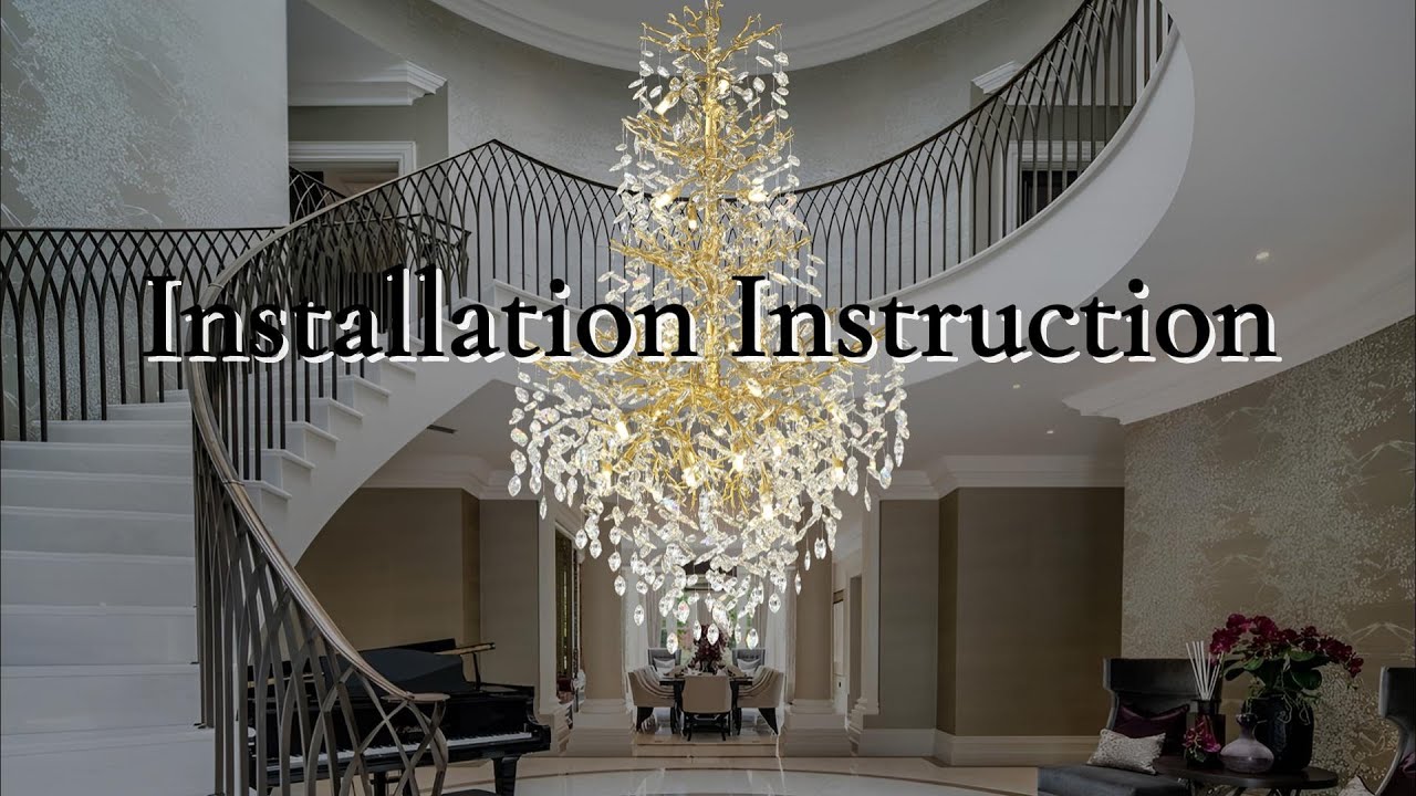 Frostleaf Cascade Grand Staircase Chandelier Installation