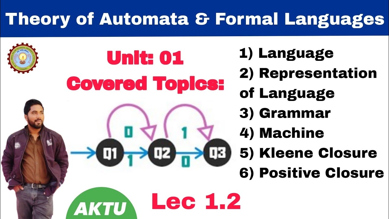 1.2 Automata | Language|Language Representation| Grammar|Machine | Kleene Closure | Positive Closure