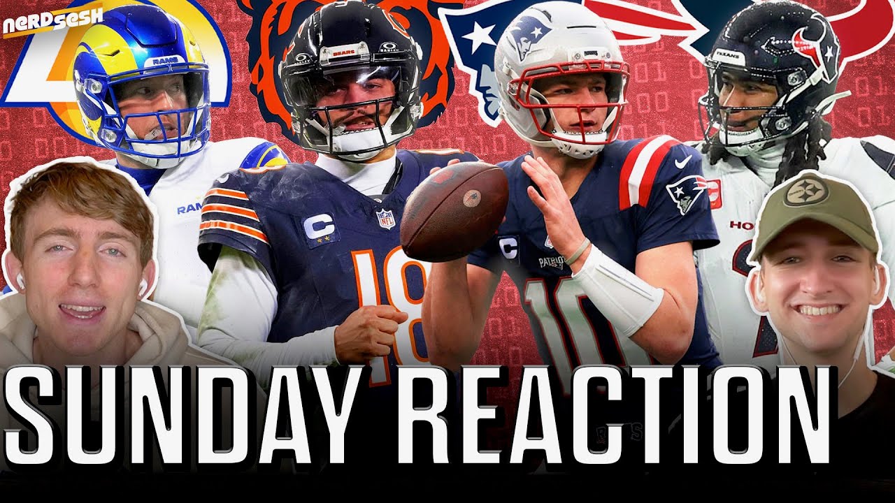 Divisional Sunday Reaction: Stafford & Rams SURVIVE Caleb & Bears, Patriots CRUSH Texans | Nerd Sesh
