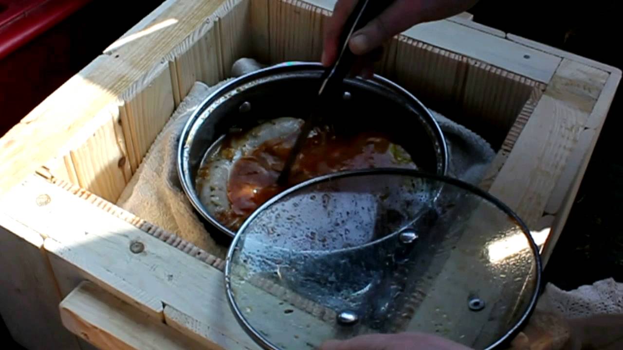 Home-made Fuelless Cookers - cooking demo. Marmite norvégienne. Cocinar sin fuego la prueba