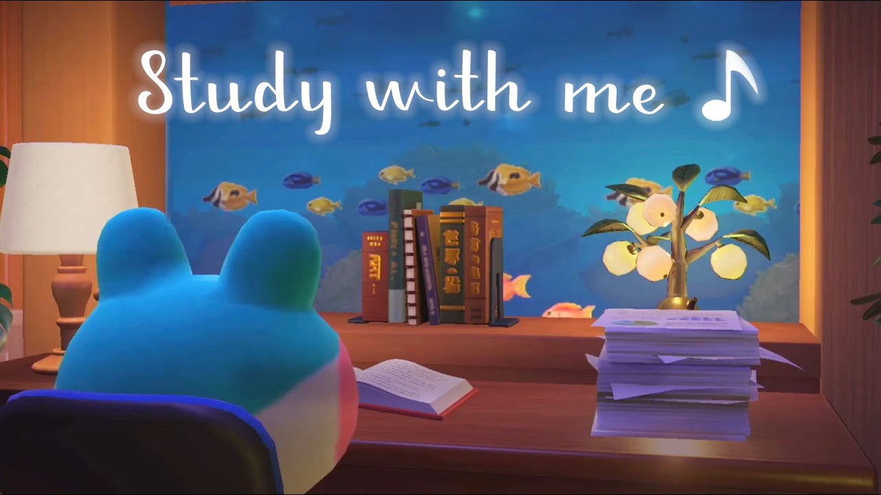 Study with me 🎵 Aquarium Bedroom 🌙 Chill LoFi Study Session in Animal Crossing