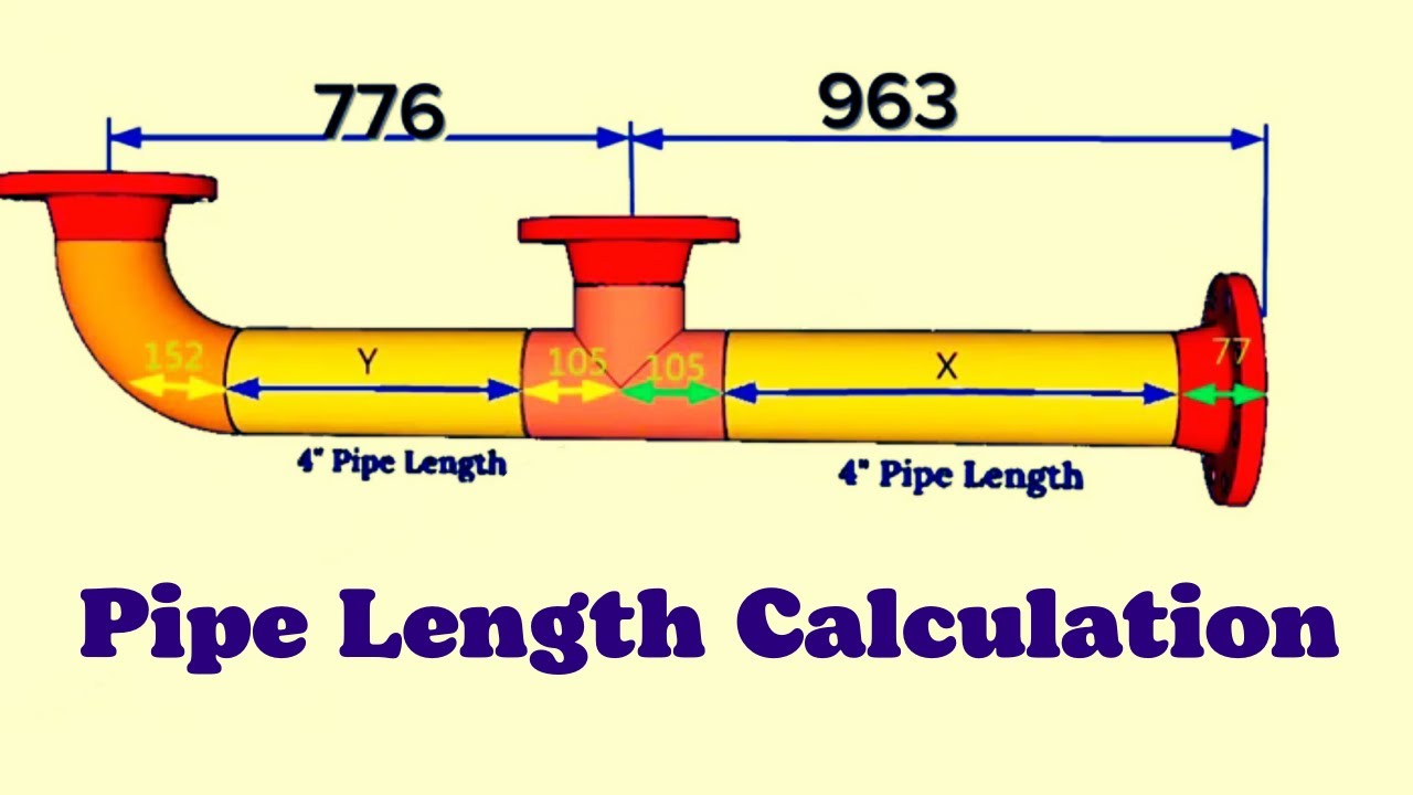 Pipe Length Calculation.Weld neck flange dimensions. 90-degree elbow dimensions.Pipe tee dimensions