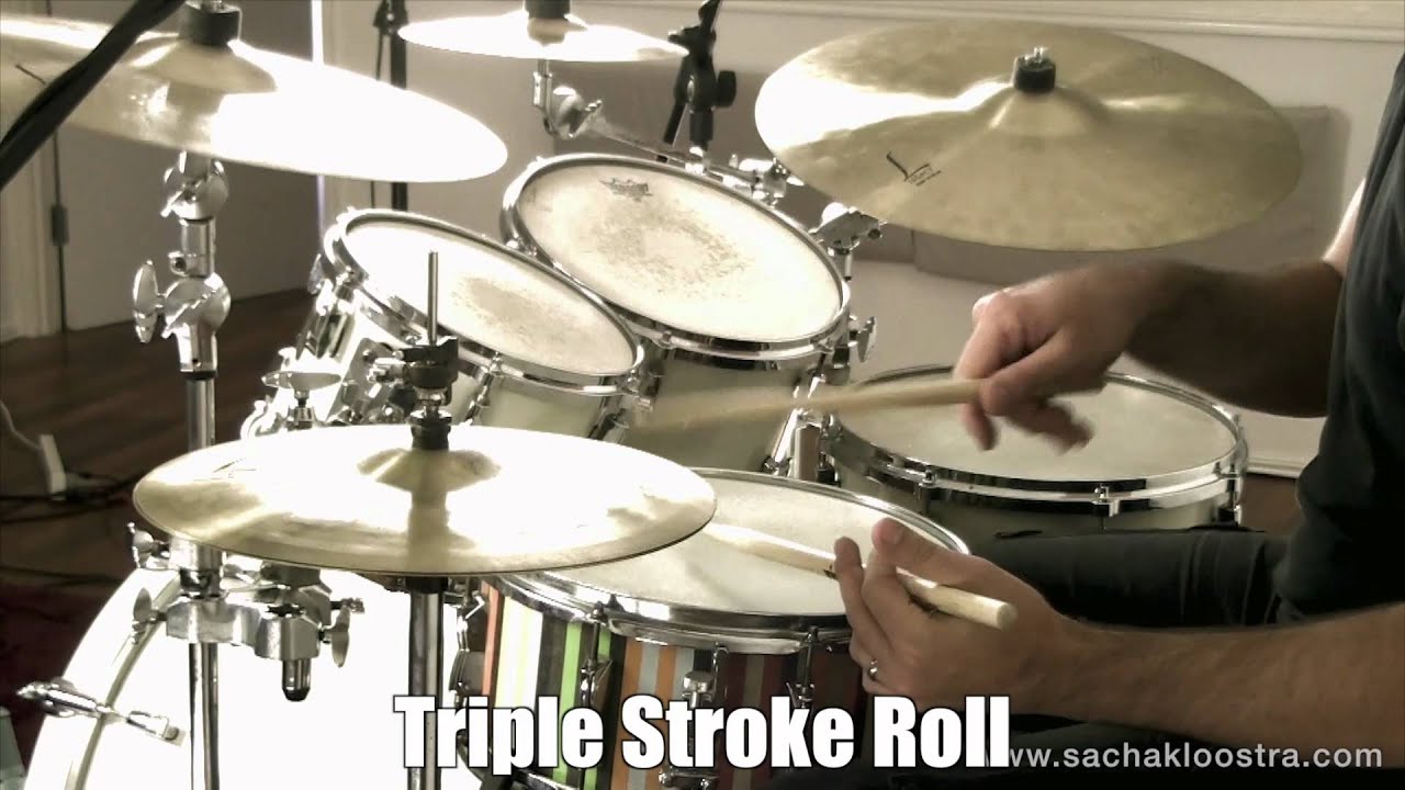 Triple Stroke Roll Drum Rudiment On Snare & Drum Kit