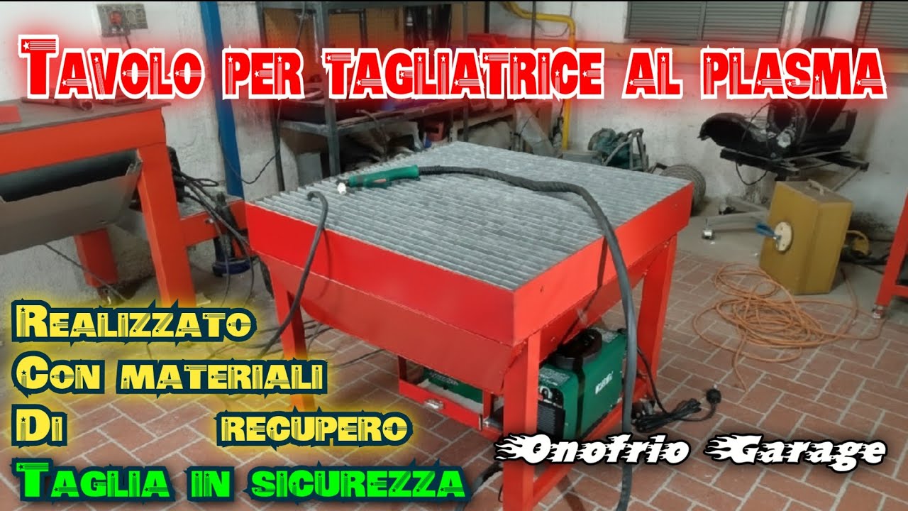TAVOLO PER TAGLIATRICE AL PLASMA REALIZZATO CON SCARTI, LAVORAZIONE FAI DA TE