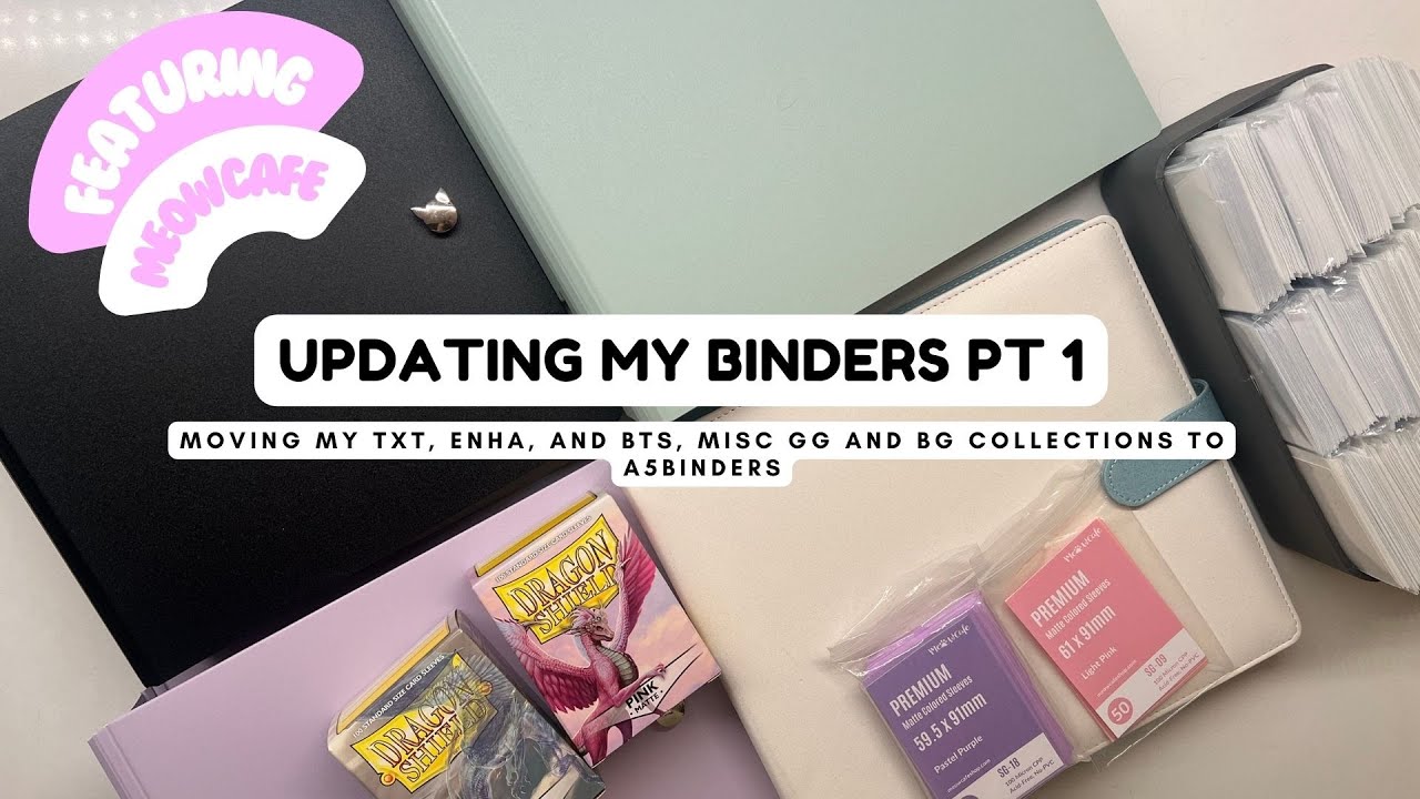 Updating My Photocard Binders Pt 1- txt, enha, bts, misc- I bought every binder meowcafe sells...