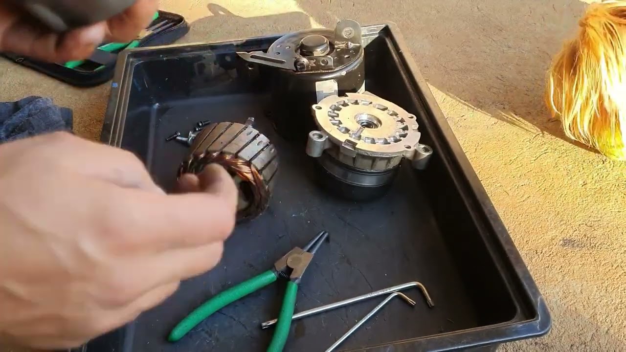 Mini Cooper S power steering pump strip and clean.
