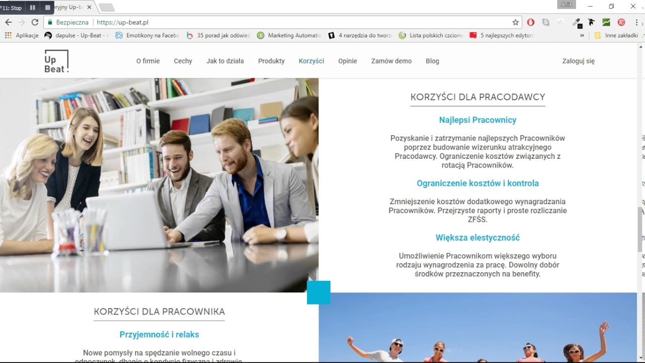 System kafeteryjny Up-beat - benefity pracownicze