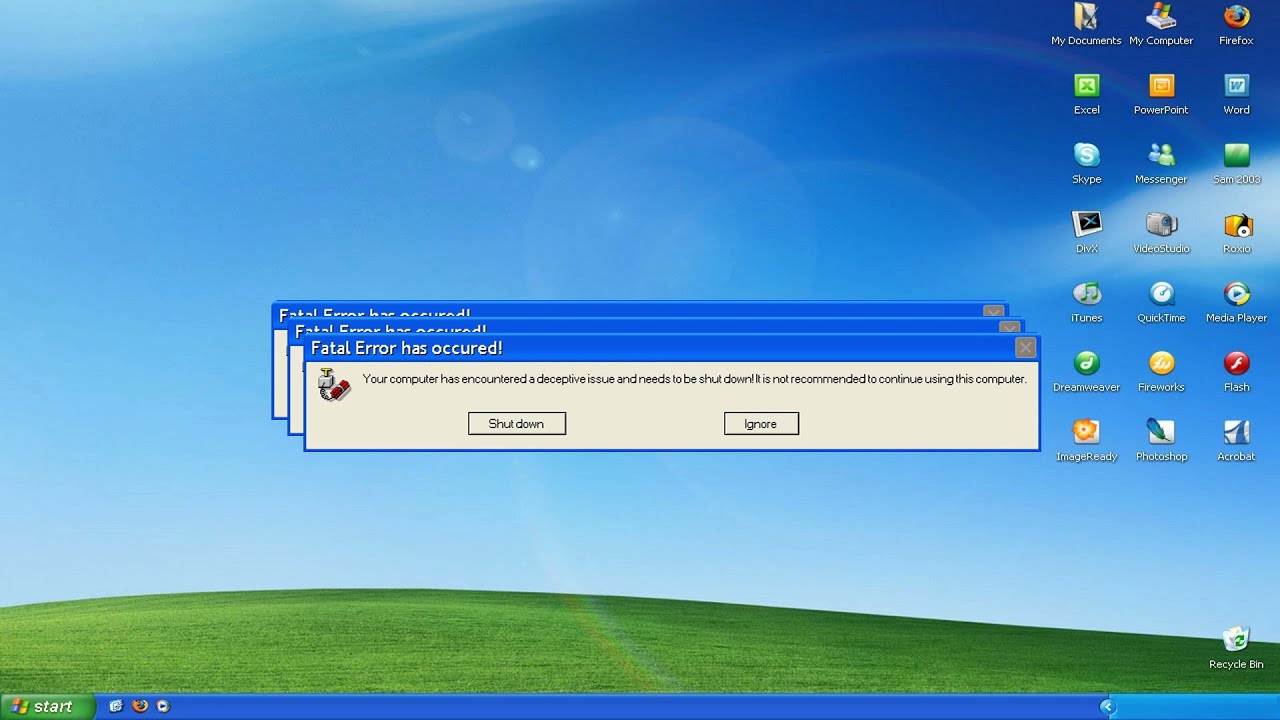 Windows XP Kill screen (ft. Hank)