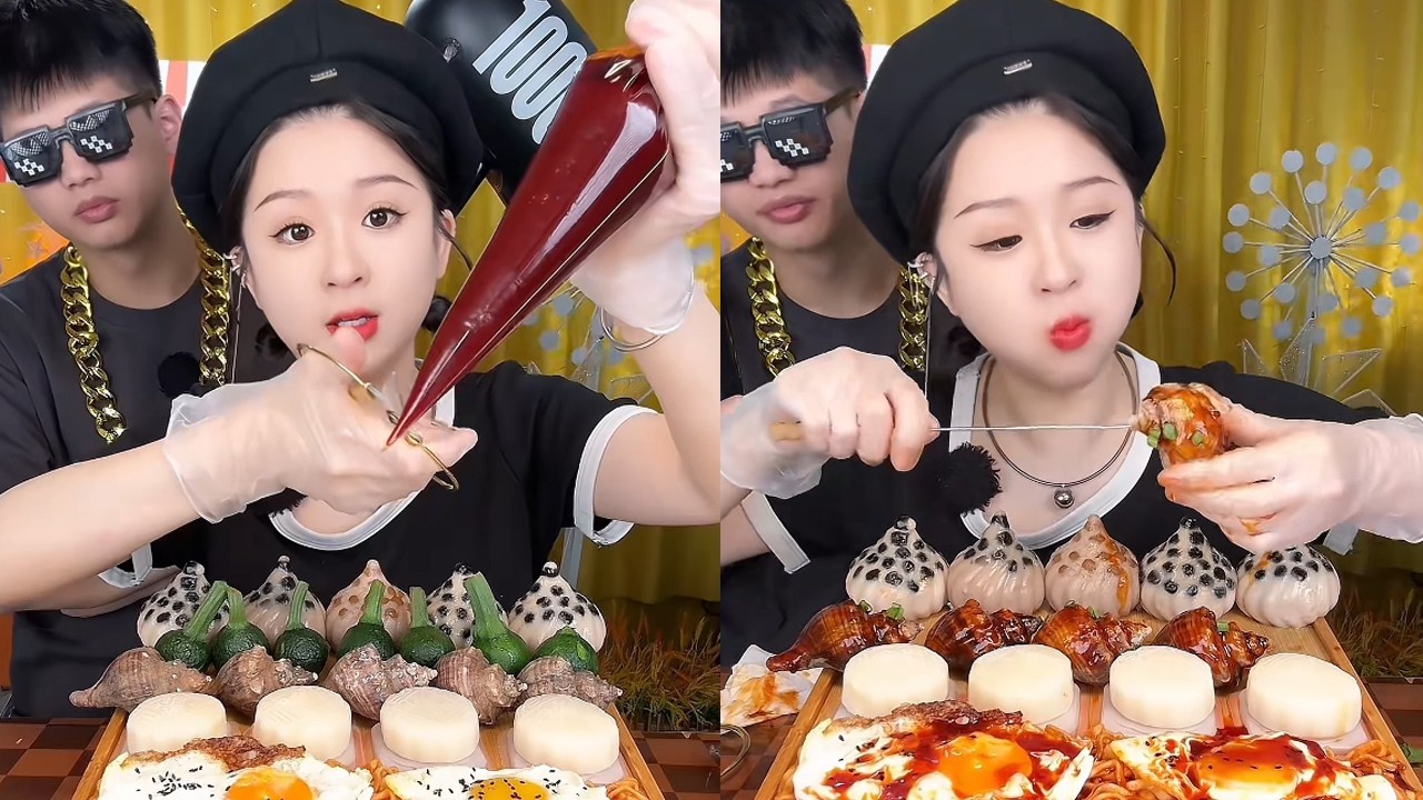 挑战网红酱汁美味拼盘#food #美食 #挑战