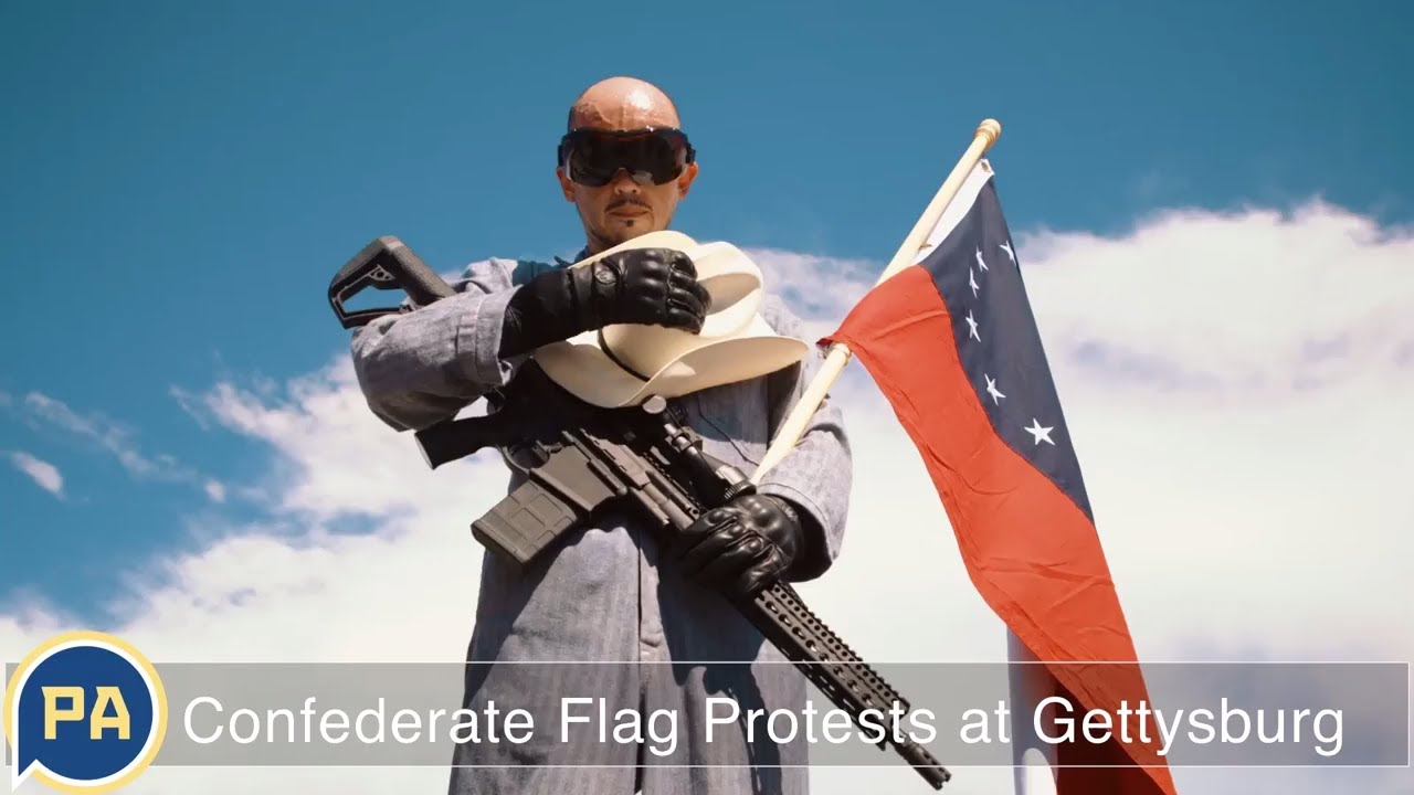 Confederate flag and Second Amendment supporters gather in Gettysburg