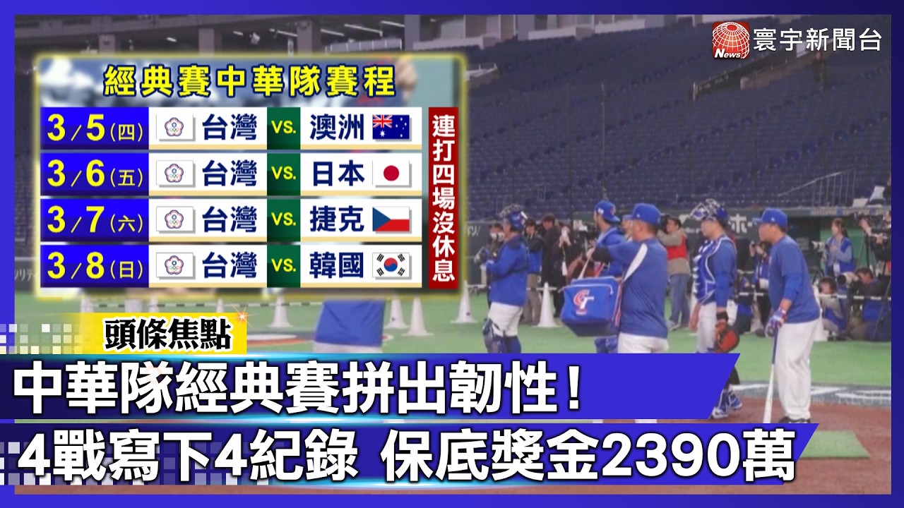 中華隊經典賽拼出韌性！4戰寫下4紀錄 保底2390萬元｜#寰宇財經新聞