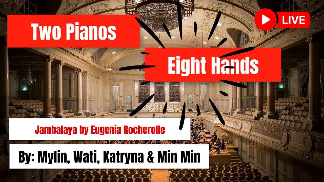 (2 Pianos 8 Hands) Jambalaya By Eugenie Rocherolle #pianoduet #pianoperformance