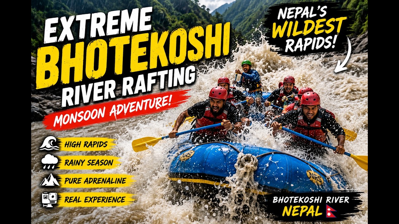 Conquering Nepal's Wildest Rapids | Bhotekoshi River Rafting in Rainy Season 🌊 #Santoshkunwar