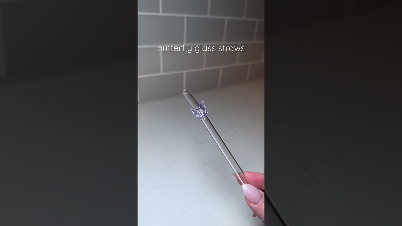 butterfly glass straws #shorts