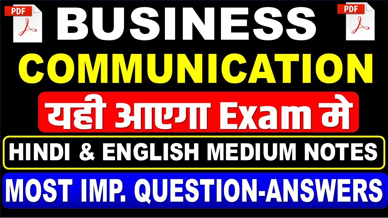 Business Communications | Sem -1, 2, 3, 4 & 5th B.A Prog Important Question with Answer | Best Notes