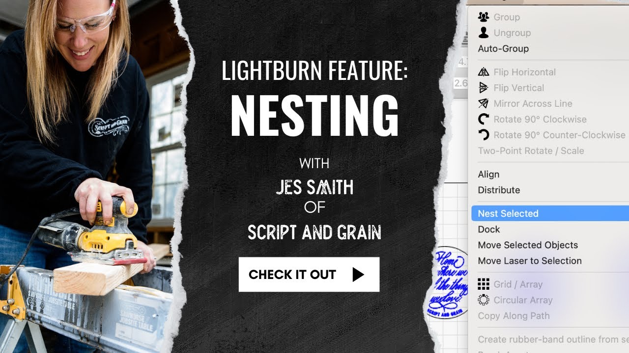 Lightburn Tricks for Laser Cutting and Engraving: Nest your pieces!