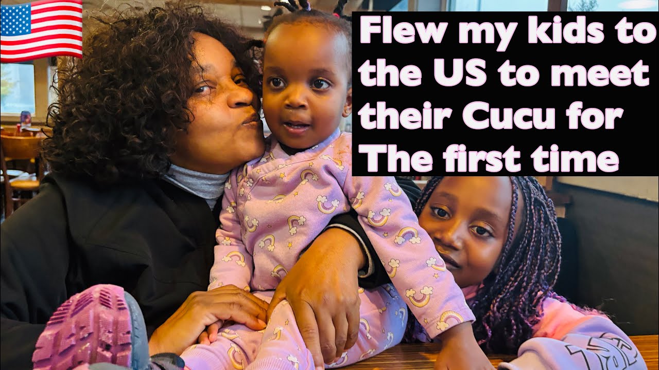 My mom meets her grandchildren for the first time in America 🇺🇸
