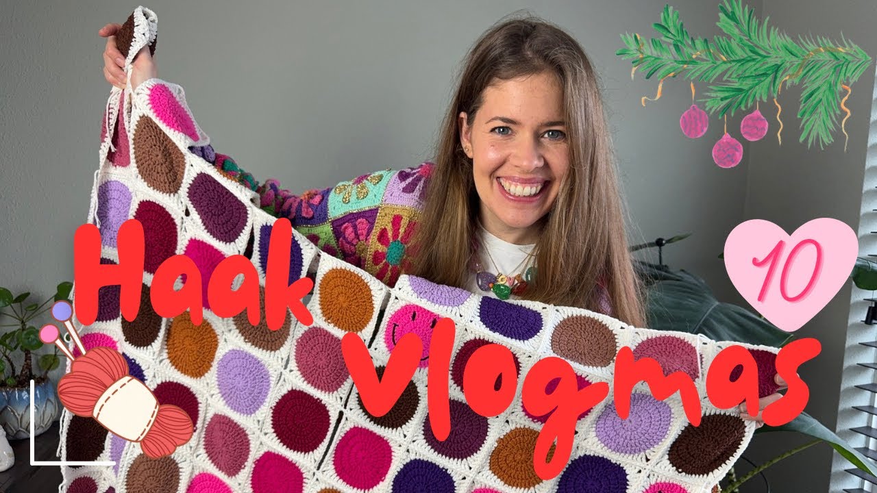 Kleurrijke haak vlogmas 10🎥🎄: Fishermanlamp haakpatroon is af, update deken en retro daisy project 🌸