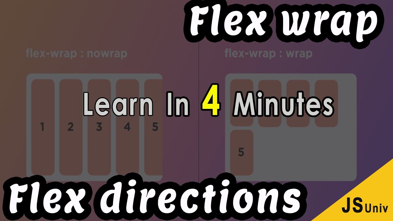 Learn CSS Flex Directions and Wrap In 4 Minutes | jsuniv