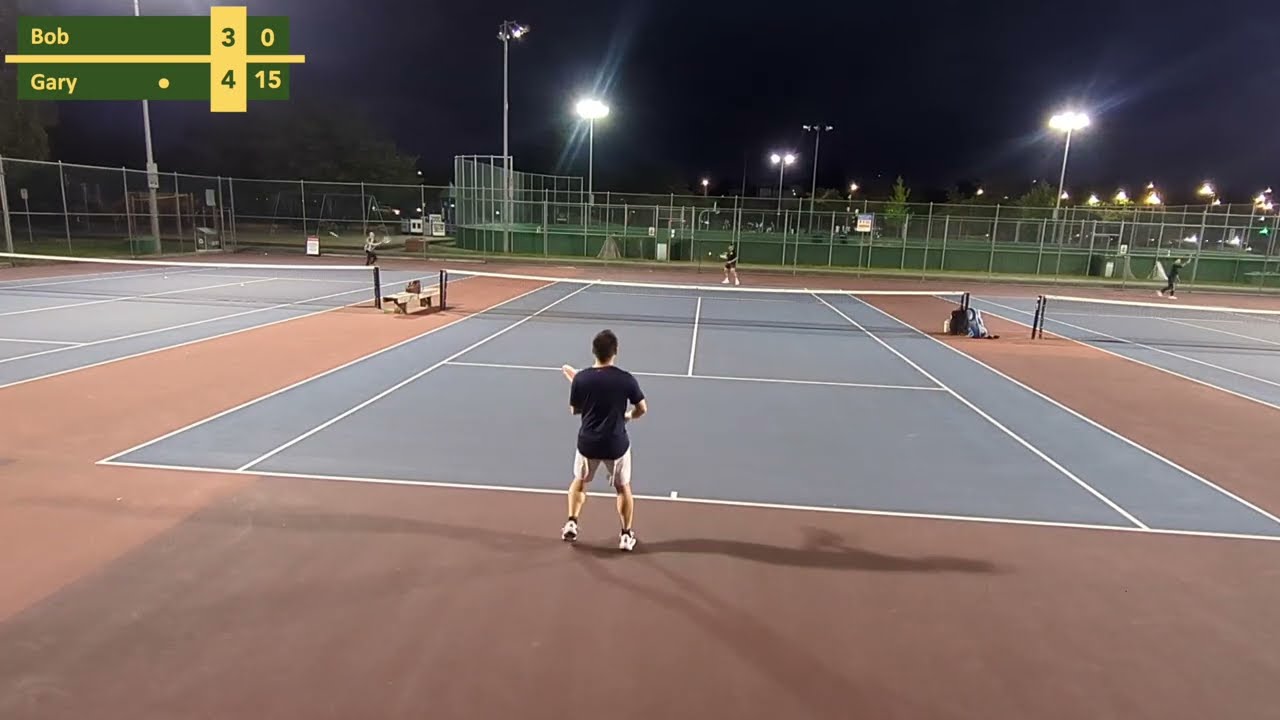 Playing (til) Lights Out - Men's Singles Tennis Match - Gary v Bob