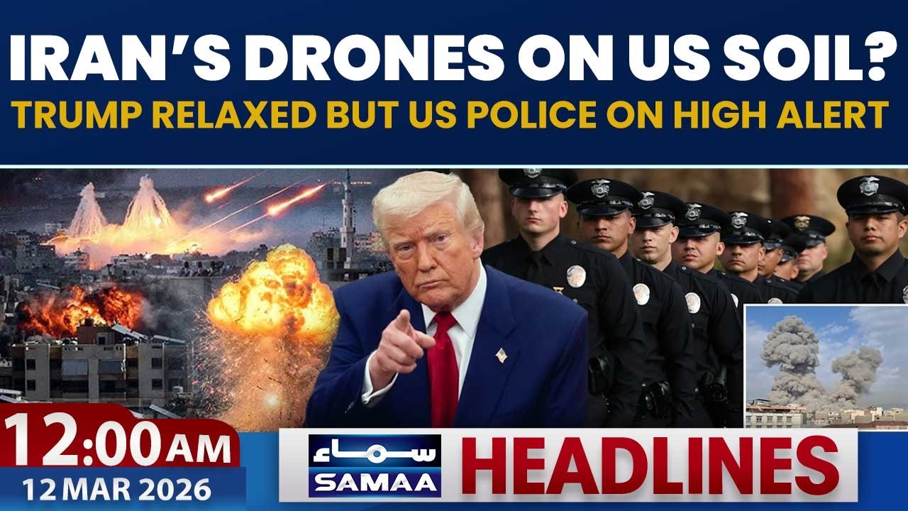 Iran US War | Iranian Drones Can Target West Coast | US Police On High Alert | 12 AM News Headlines