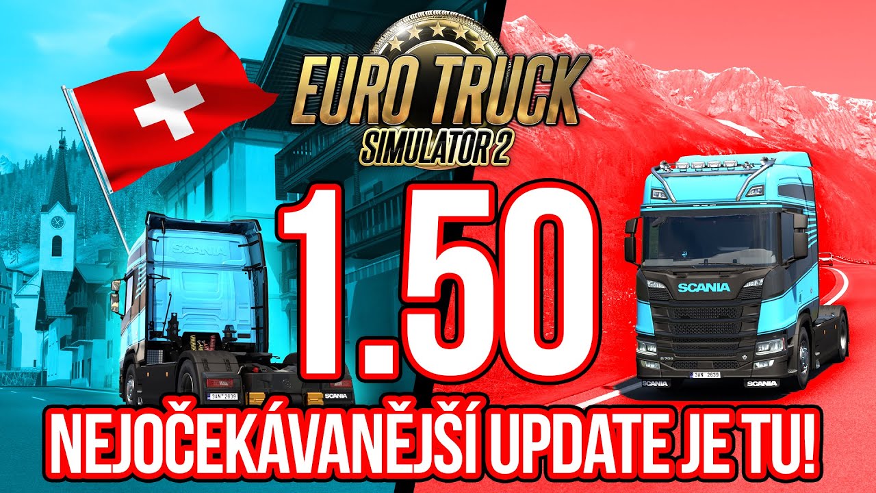 NEJOČEKÁVANĚJŠÍ UPDATE 1.50 JE TU! | REWORK ŠVÝCARSKA, 128 HRÁČŮ V MP? | Euro Truck Simulator 2 #283