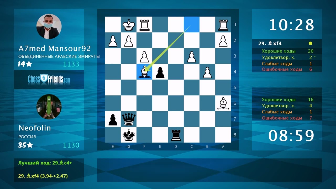 Chess Game Analysis: A7med Mansour92 - Neofolin : 0-1 (By ChessFriends.com)