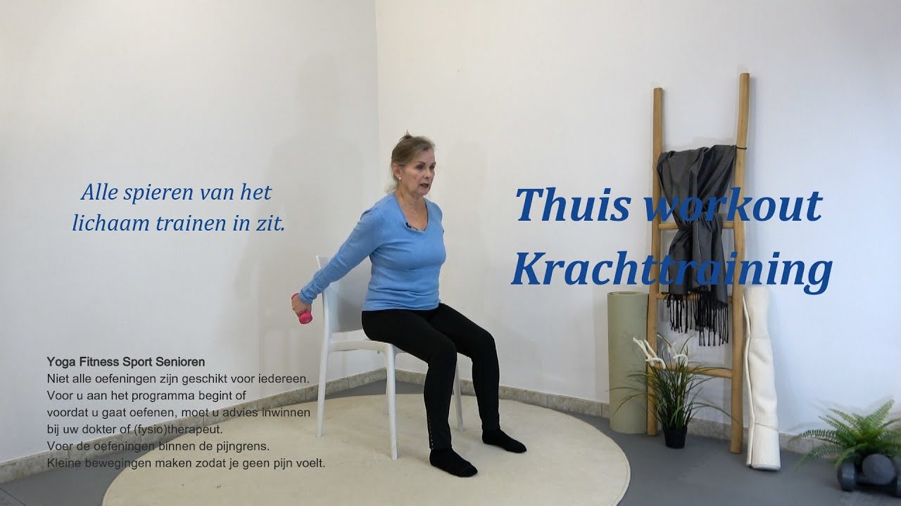 10 Min Power workout op de Stoel | Full Body Krachttraining (Gewichten Optioneel) thuis