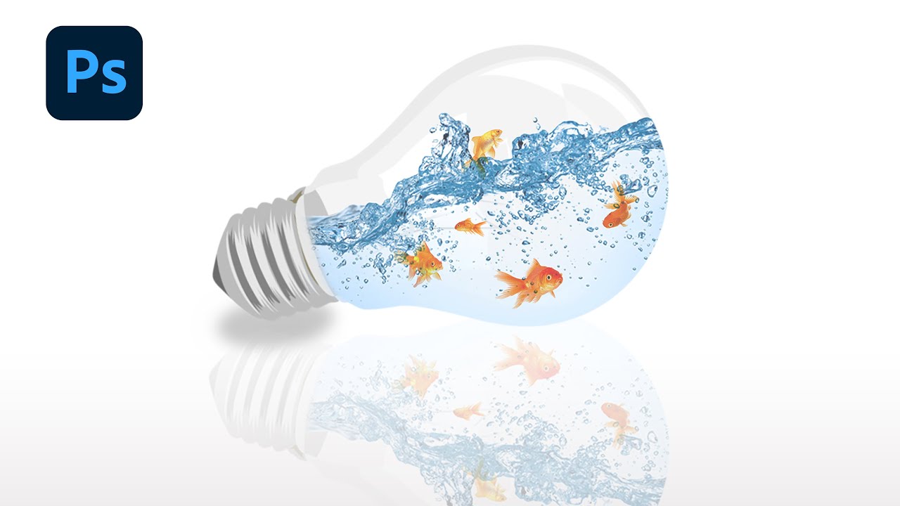 Aquarium Photo Manipulation | Fishes Inside the Bulb | Explain in Tamil with project files
