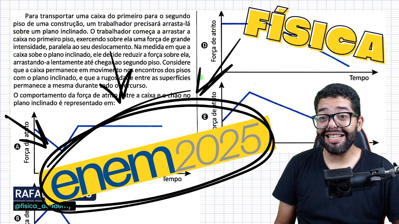 Enem 2025 - Para transportar uma caixa do primeiro para o segundo piso de uma construção, um