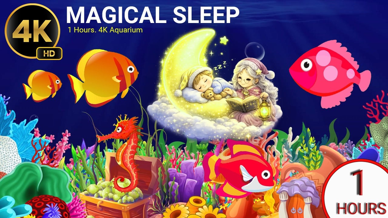 Baby Sleep Fast 💤  1 Hour Deep Sleep Music 🌙 Peaceful Ocean Lullaby Fish 🐟 #56