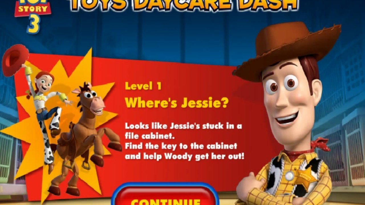 Pixar's Toy Story 3: Toys Daycare Dash Walkthrough - Level 1: Where's Jessie?