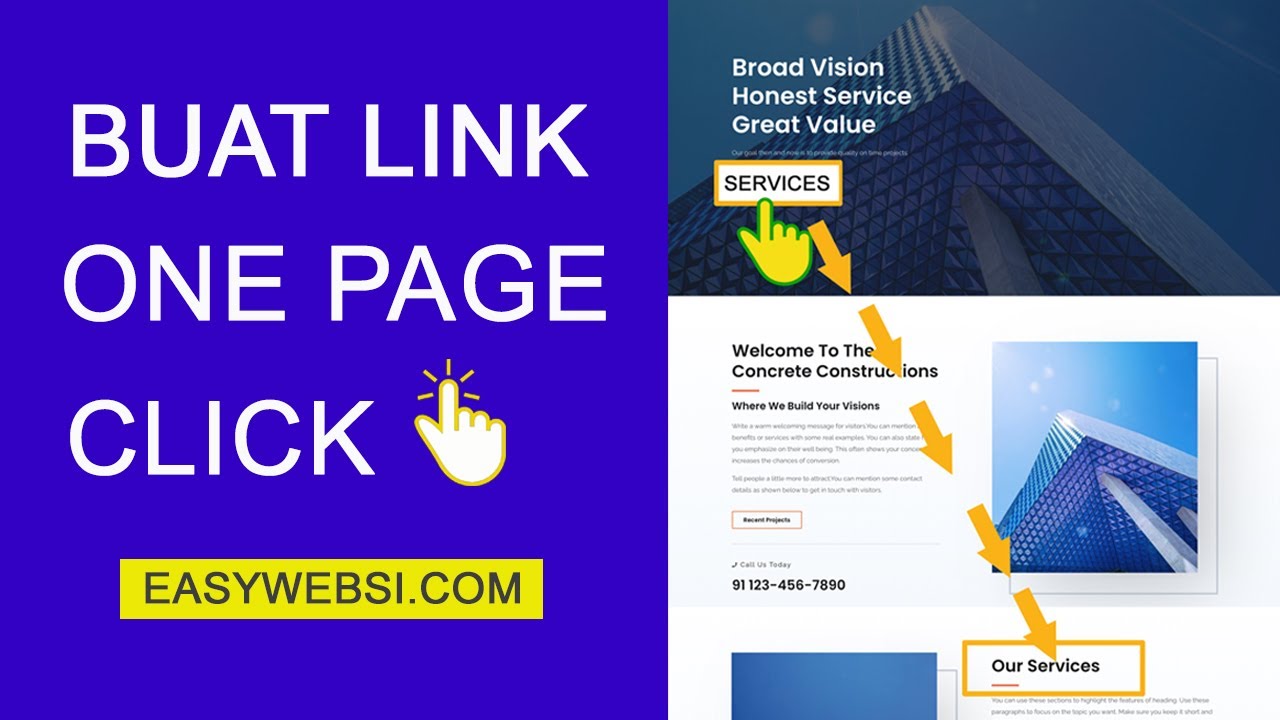 Cara Buat Link One Page Click Website Dengan Elementor