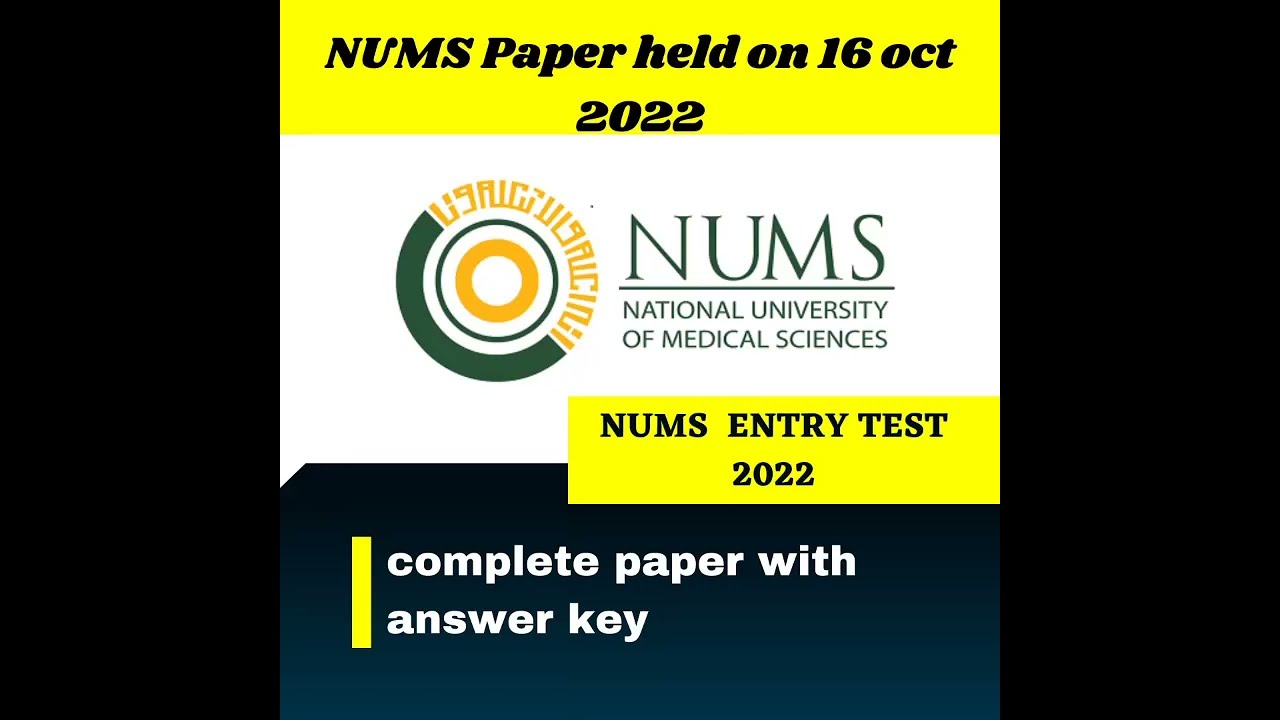 Nums Entry Test 2022 with answer key || Nums entry test of all subjects